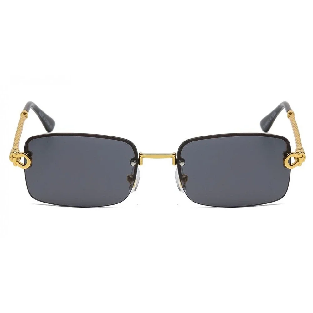 Men Sunglasses Fashion Designer‎ Square Frameless Retro UV400 Protection Lentes
